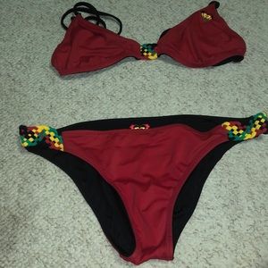 Roxy reversible bikini set.